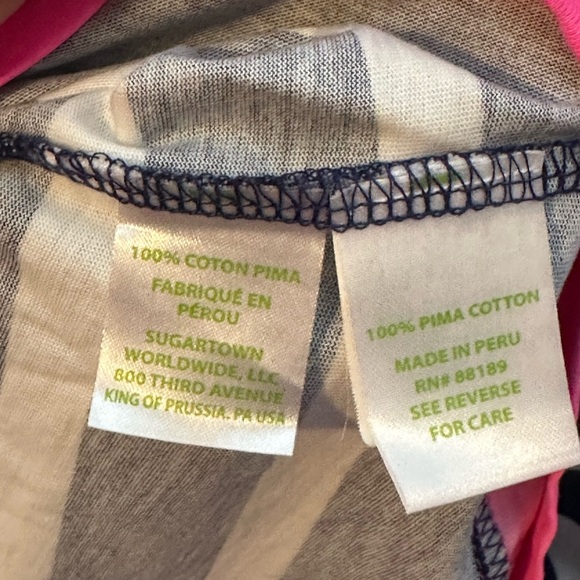 Lilly Pulitzer Linden Blue and White Striped Roll Sleeve Dress Size Large Cotton - Picture 5 of 6